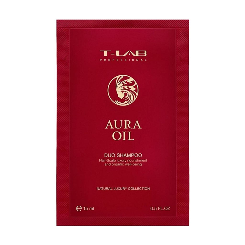 Відновлювальний шампунь T-LAB Professional Aura Oil Duo Shampoo для сухого та пошкодженого волосся, 15 мл